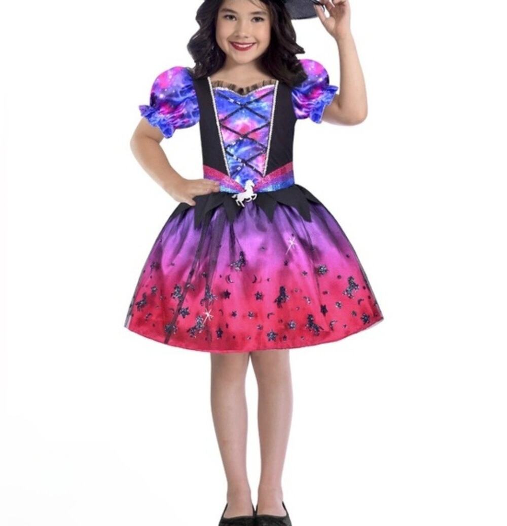 Unicorn Witch Halloween Costume Dress Cosplay Girls Size M 7-8 Purple Pink